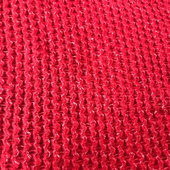 New Pottery Barn Thermal Sherpa Back Knit Pillow Cover, Red & Cream Cozy Pillow - Picture 12 of 16